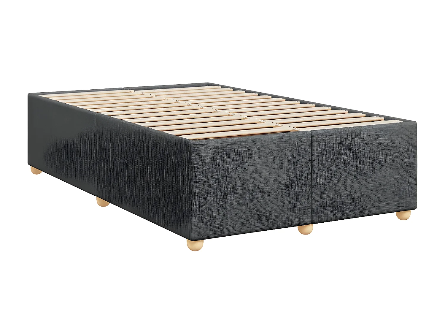 Estrutura de cama 120x190 cm tecido cinzento-escuro