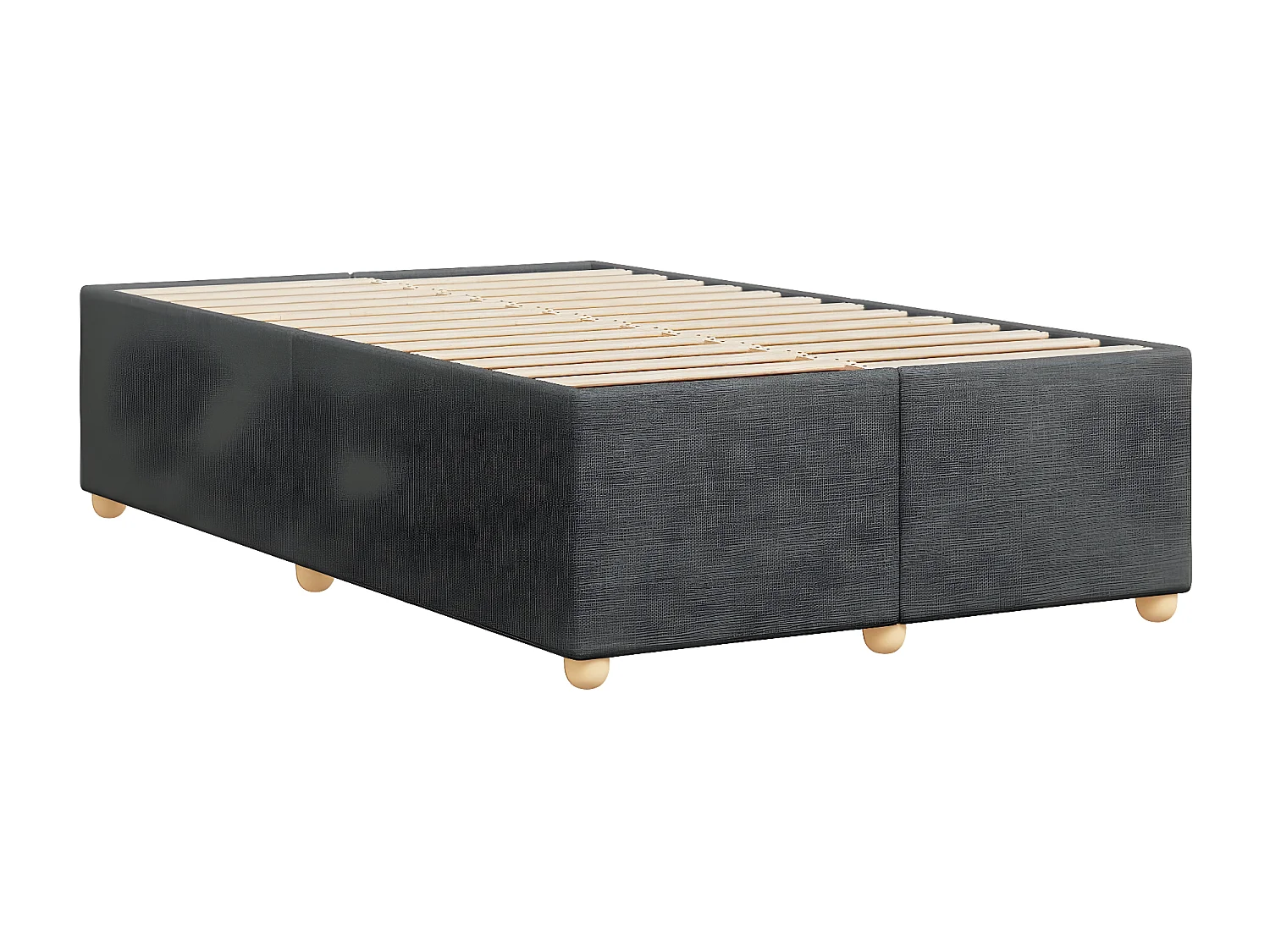 Estrutura de cama 120x190 cm tecido cinzento-escuro