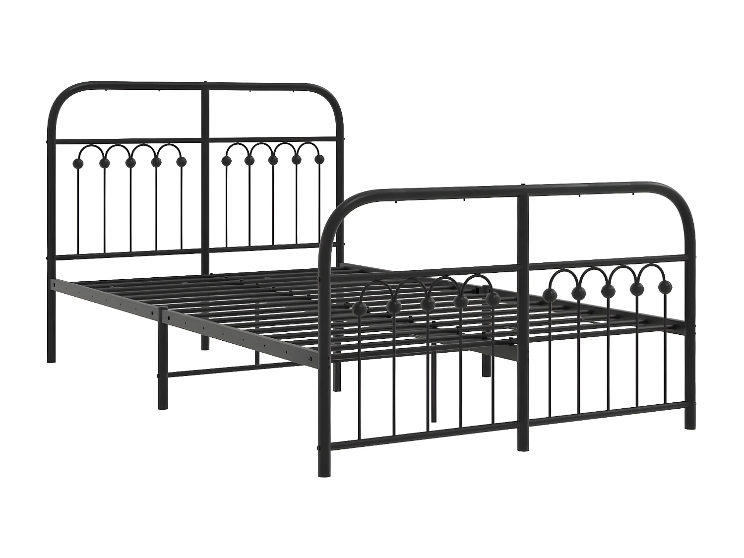 Estrutura de cama com cabeceira e pés 120x200 cm metal preto