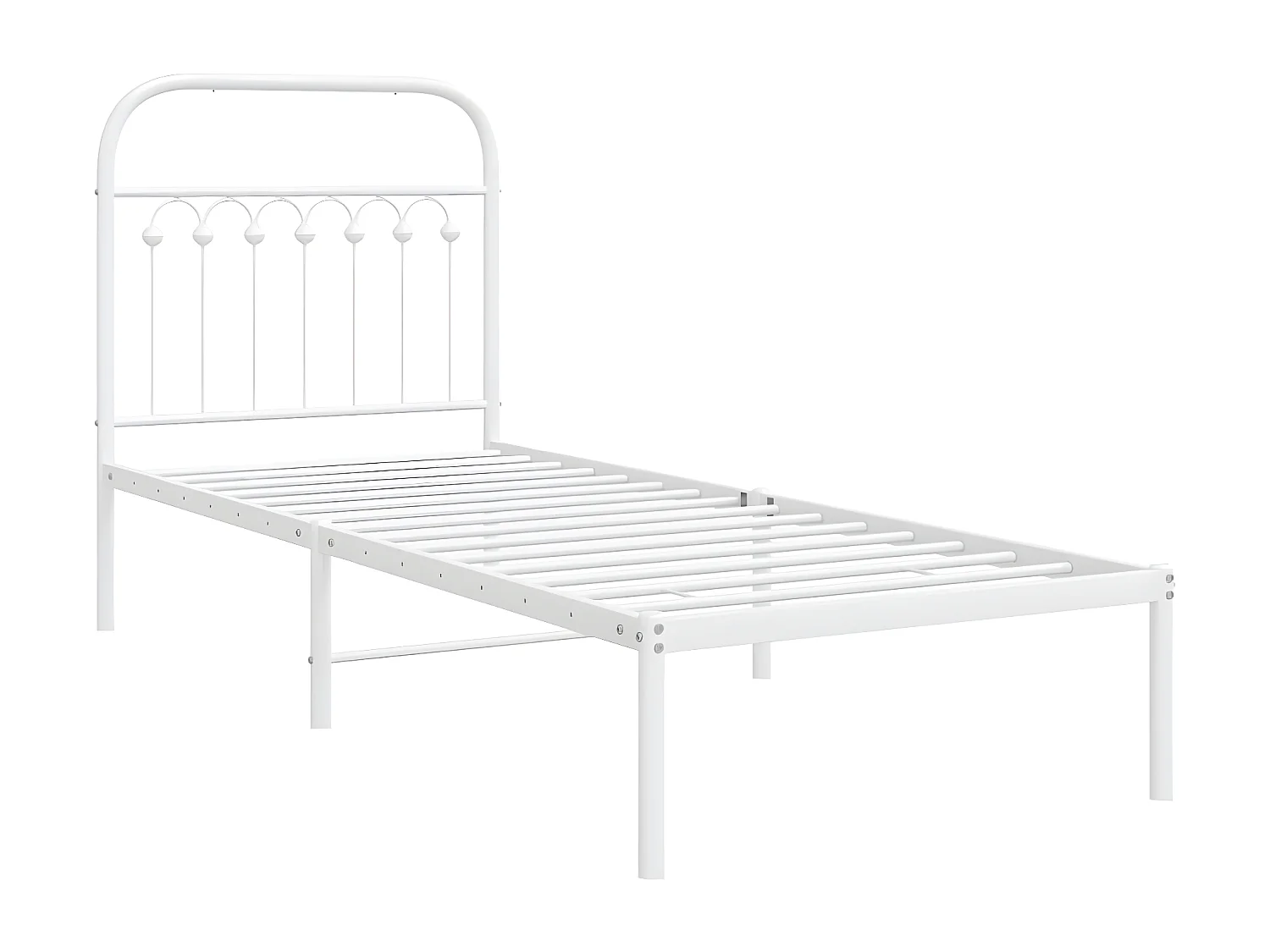Estrutura de cama com cabeceira 80x200 cm metal branco
