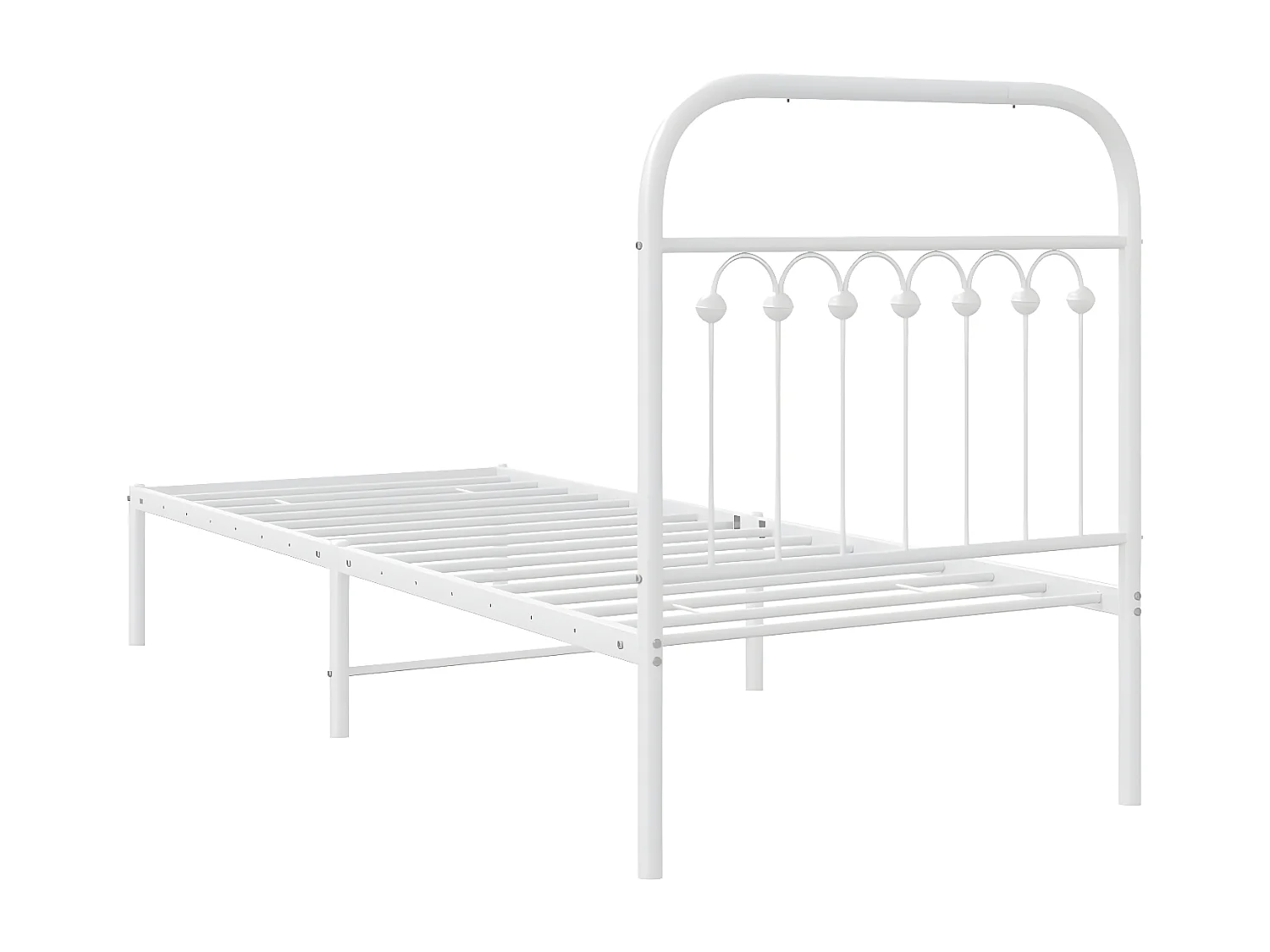 Estrutura de cama com cabeceira 80x200 cm metal branco