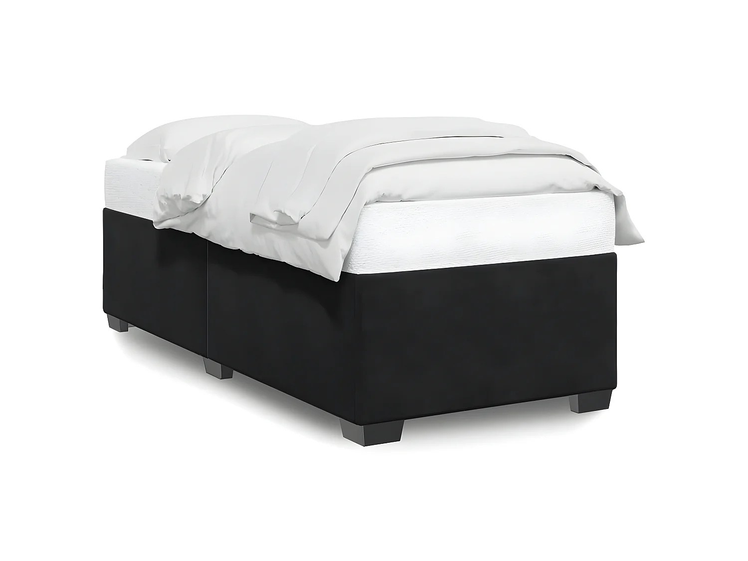 Estructura de cama de terciopelo negro 90x190 cm