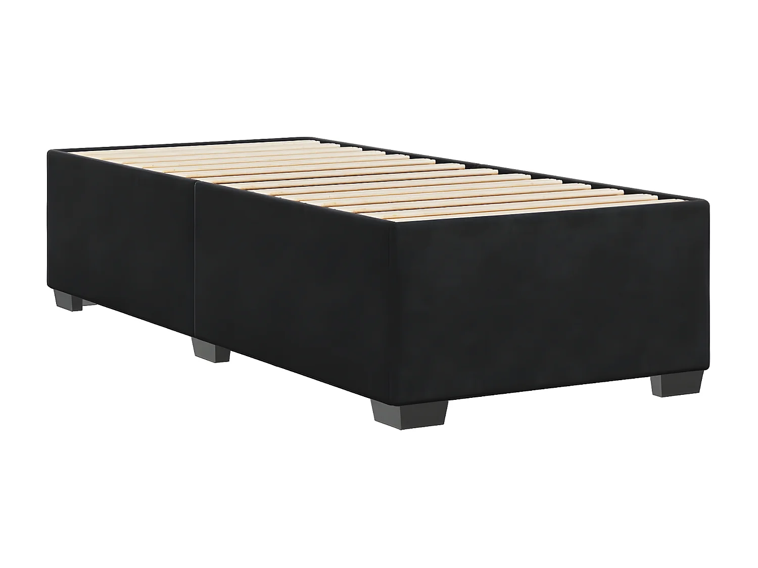 Estructura de cama de terciopelo negro 90x190 cm