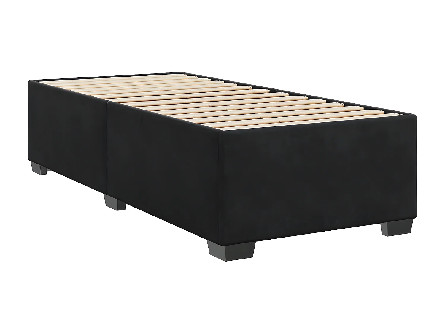 Estructura de cama de terciopelo negro 90x190 cm