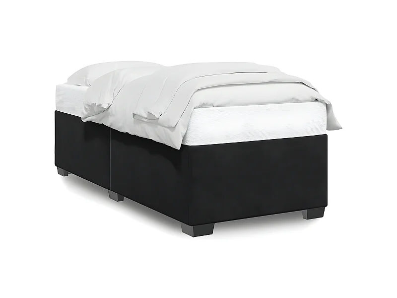 Estrutura de cama 90x190 cm veludo preto
