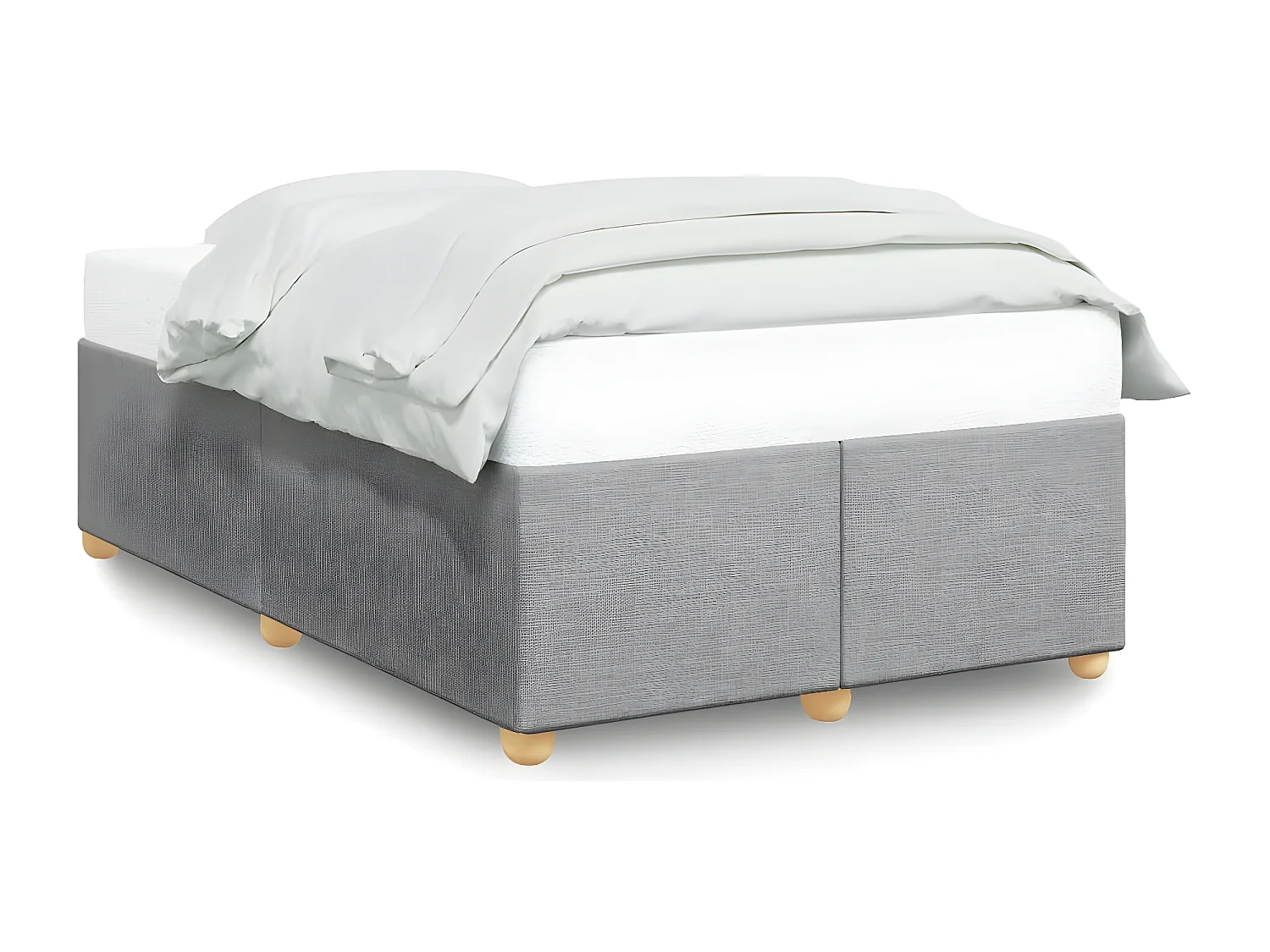 Cadre de lit gris clair 120x190 cm tissu