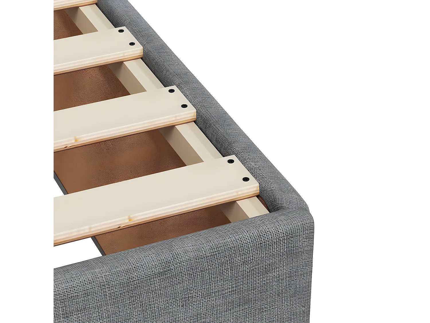 Cadre de lit gris clair 120x190 cm tissu