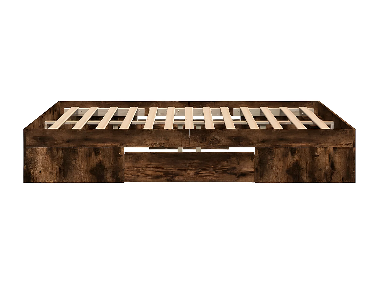 Estrutura cama 140x190 cm derivados de madeira carvalho fumado