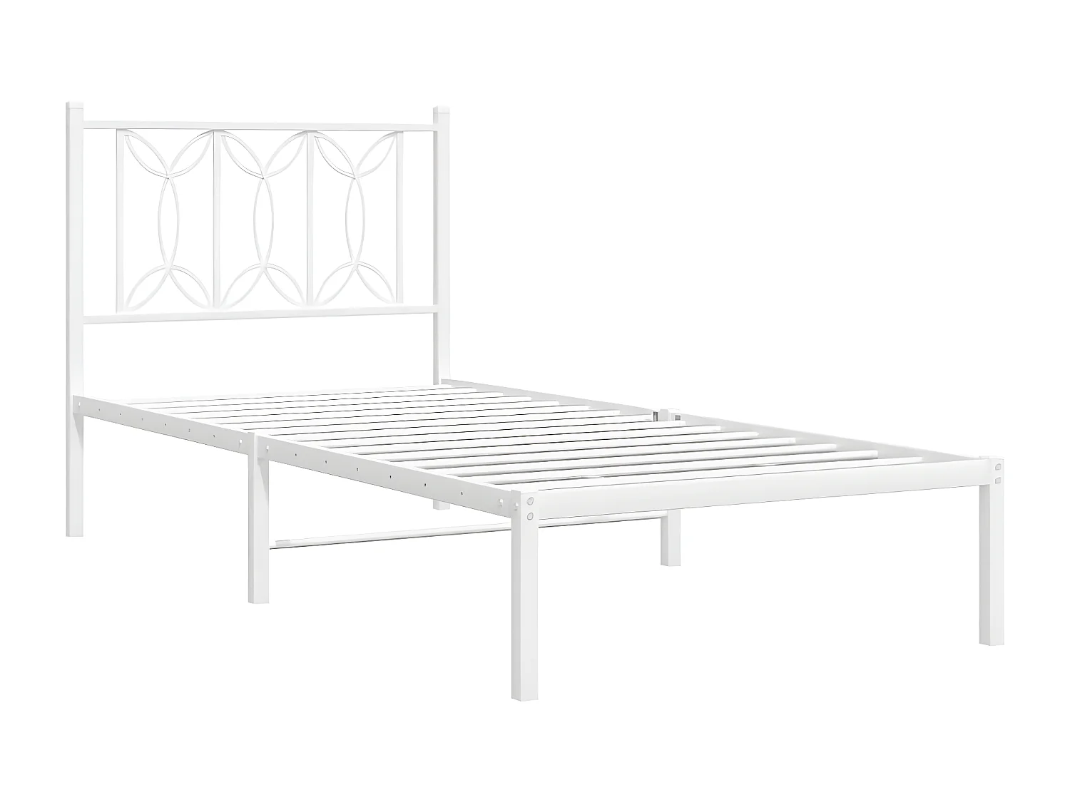 Estrutura de cama com cabeceira 75x190 cm metal branco