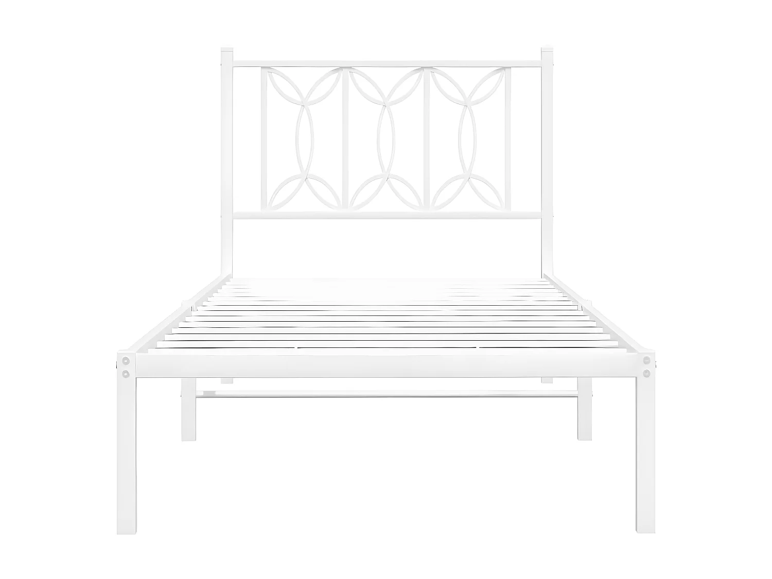 Estrutura de cama com cabeceira 75x190 cm metal branco