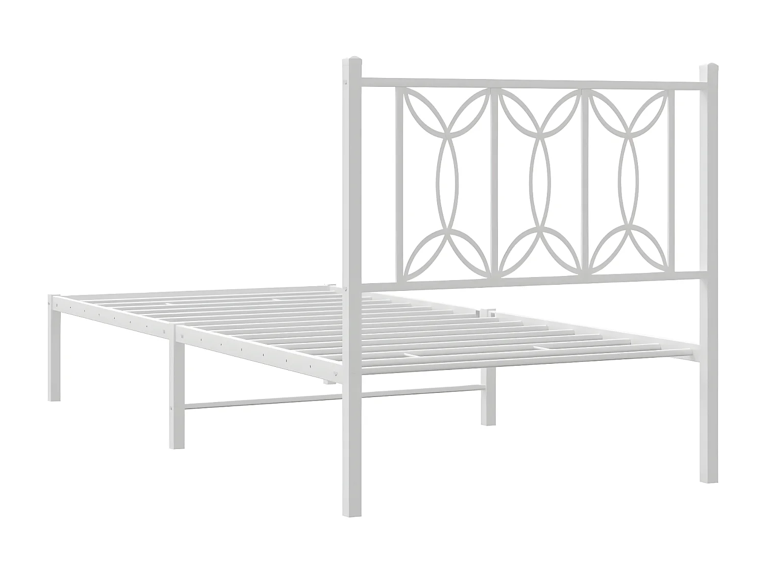 Estrutura de cama com cabeceira 75x190 cm metal branco