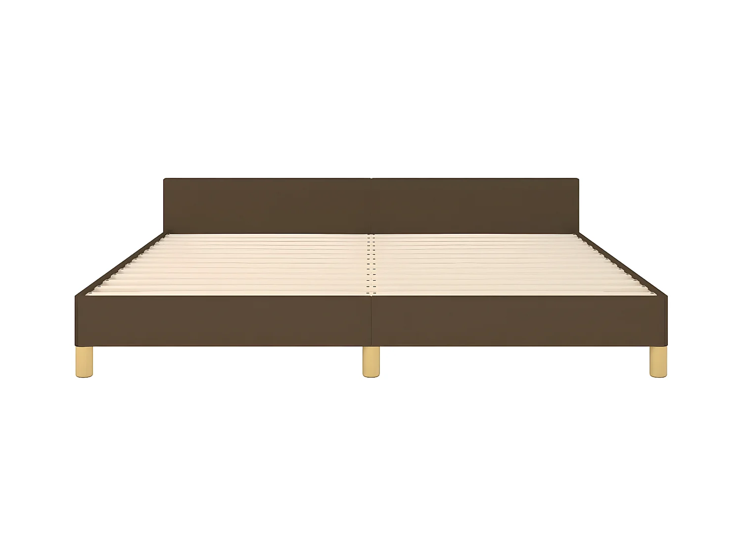 Cadre de lit avec tête de lit Marron foncé 160x200 cm Tissu