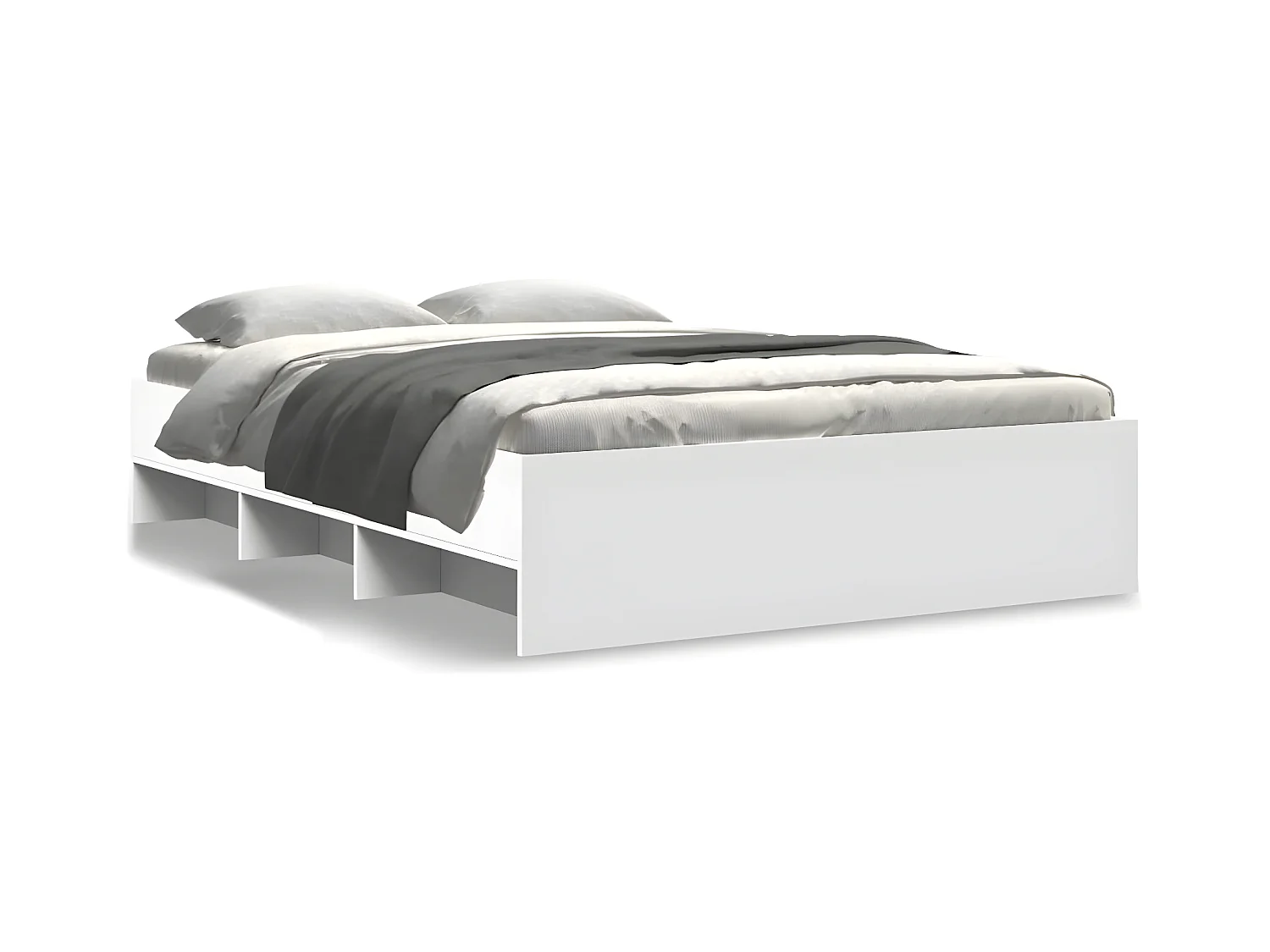 Estructura de cama madera de ingeniería blanca 140x190 cm