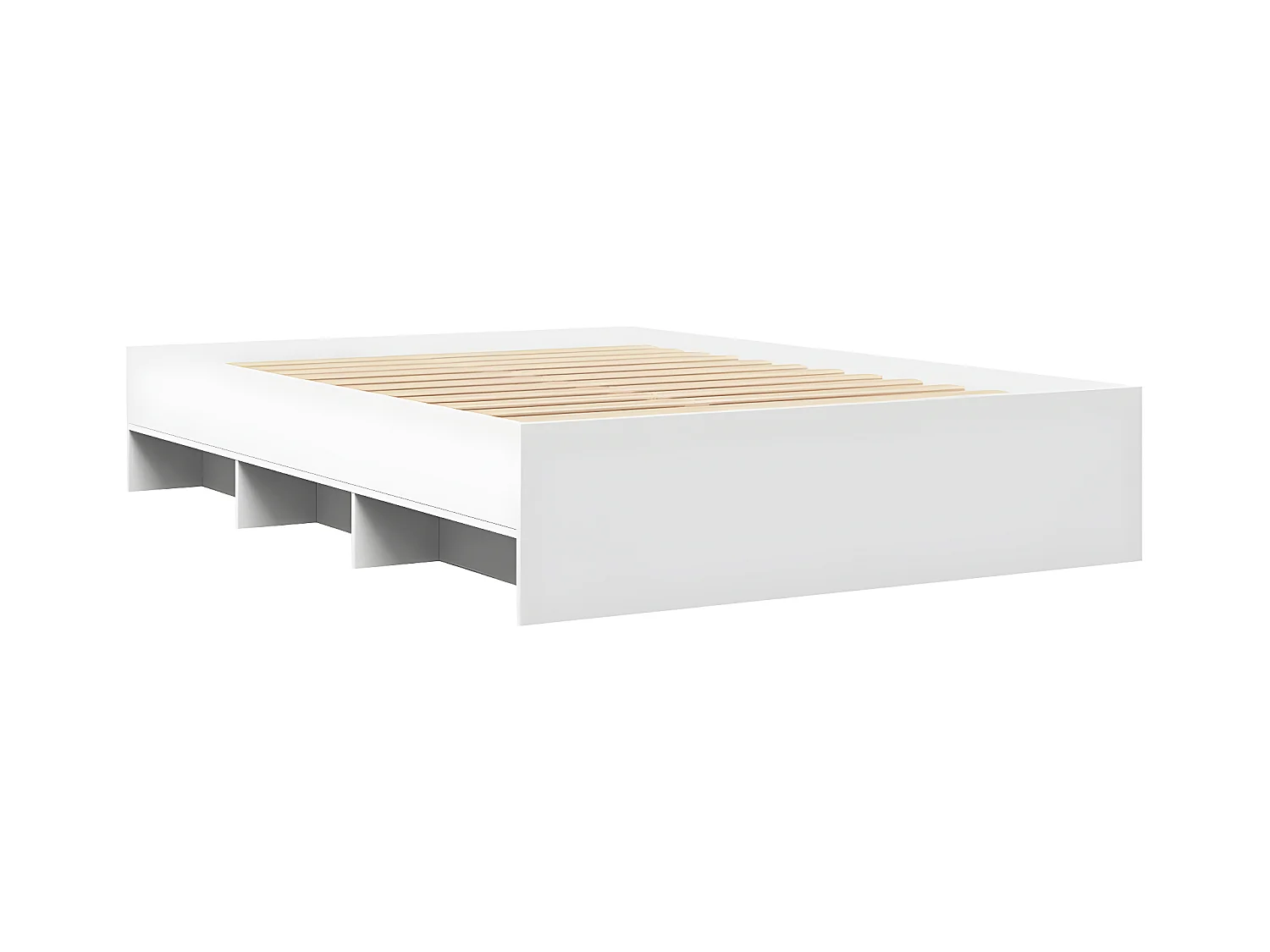 Estructura de cama madera de ingeniería blanca 140x190 cm