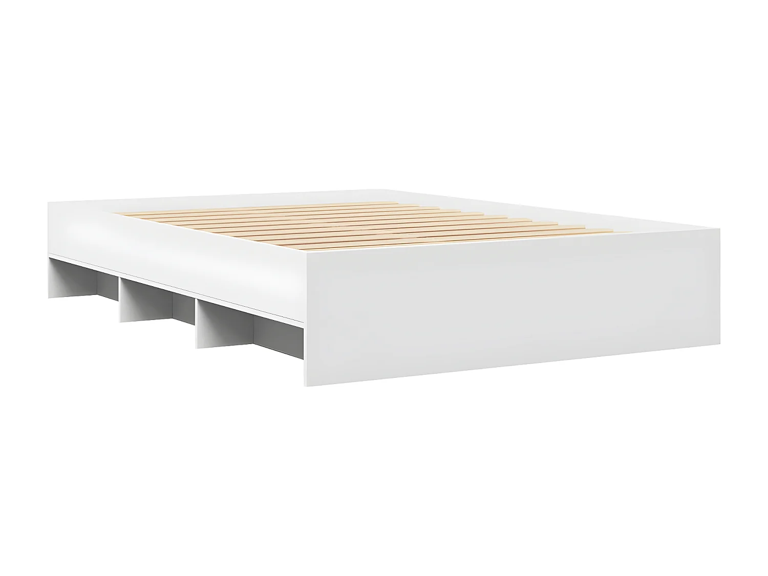 Estructura de cama madera de ingeniería blanca 140x190 cm