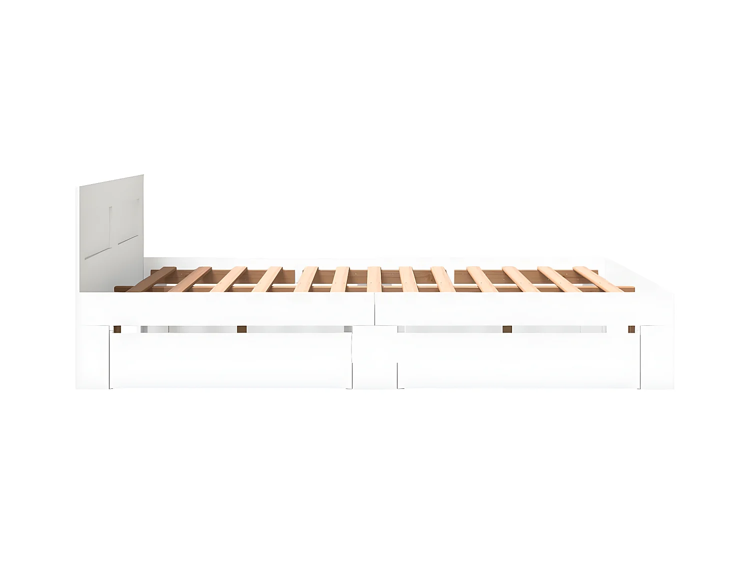 Cadre de lit avec tête de lit blanc 150x200cm bois d'ingénierie