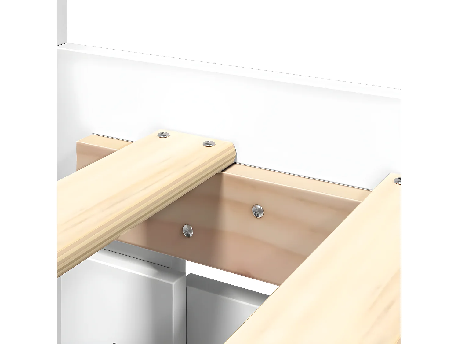 Estructura cama con cabecero madera ingeniería blanco 150x200cm