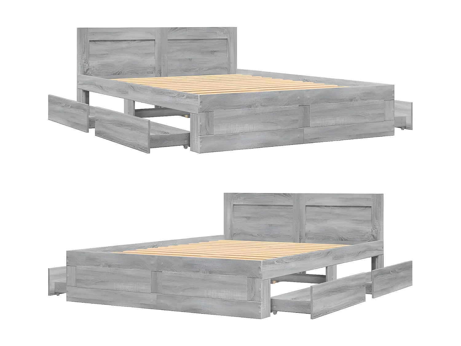 Cadre de lit avec tête de lit sonoma gris 140x200 cm