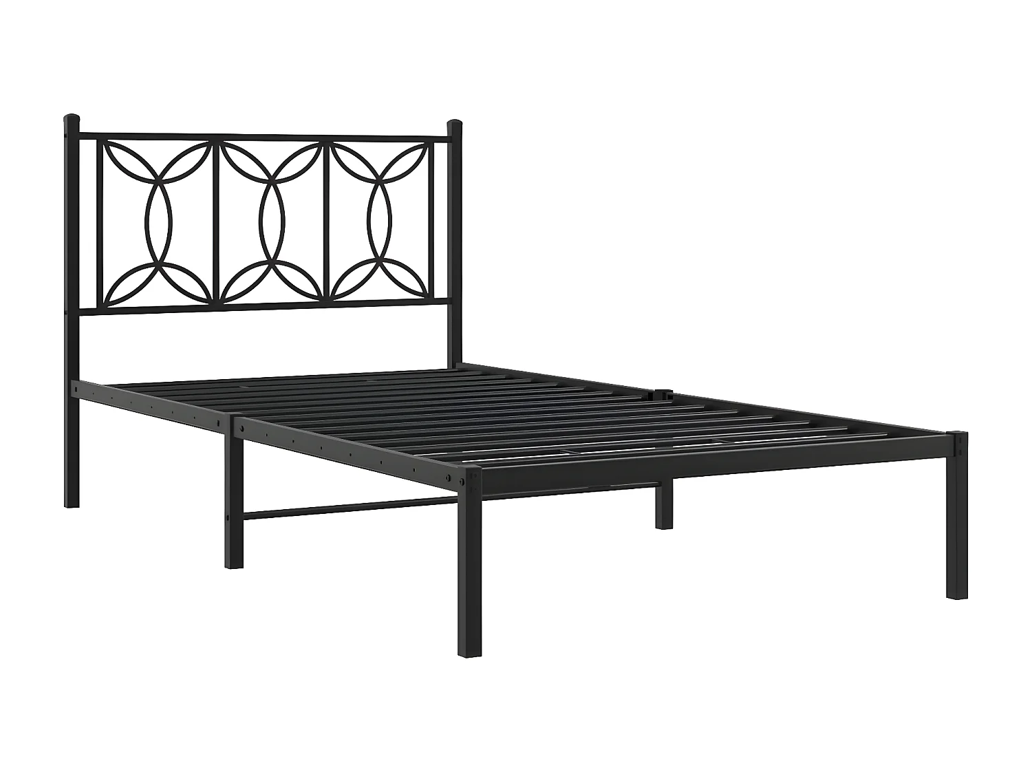 Estructura de cama con cabecero metal negro 107x203 cm