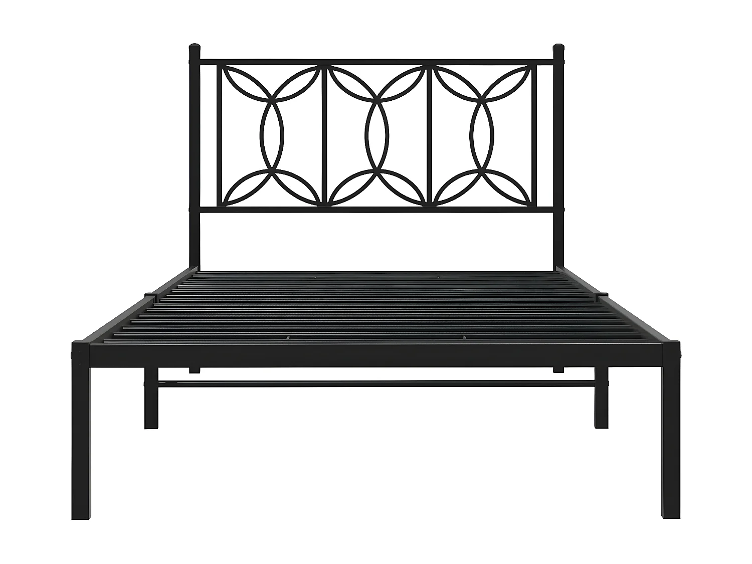Estructura de cama con cabecero metal negro 107x203 cm
