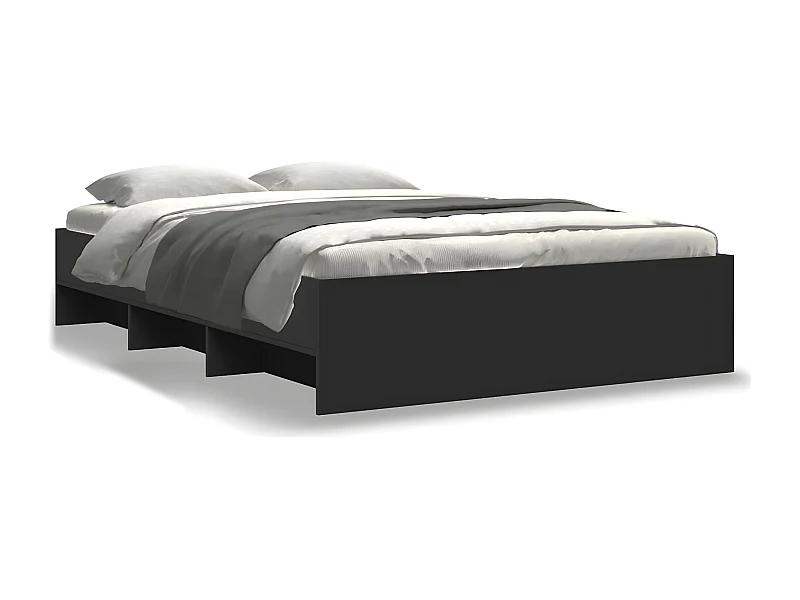 Estrutura de cama 140x190 cm derivados de madeira preto