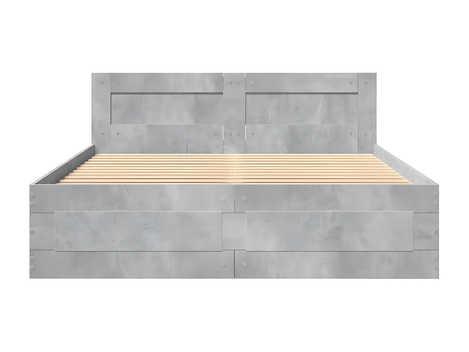 Cadre de lit avec tête de lit gris béton 120x190 cm