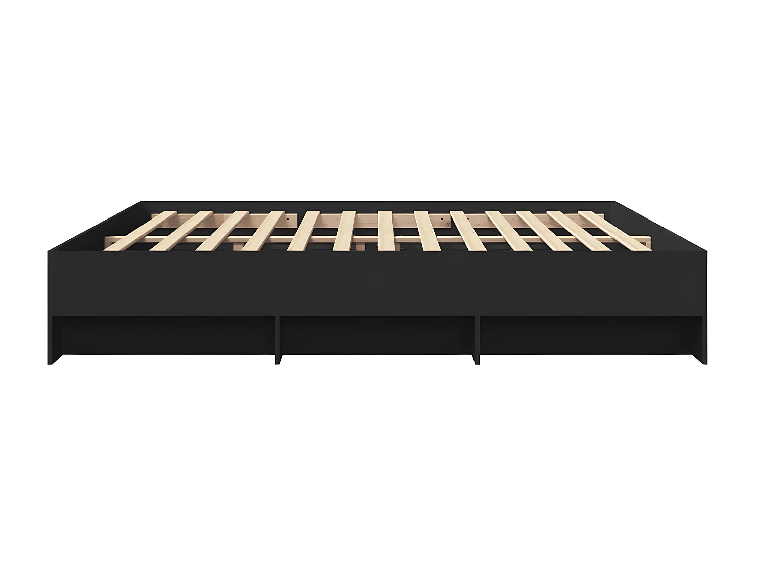 Estrutura de cama 200x200 cm derivados de madeira preto