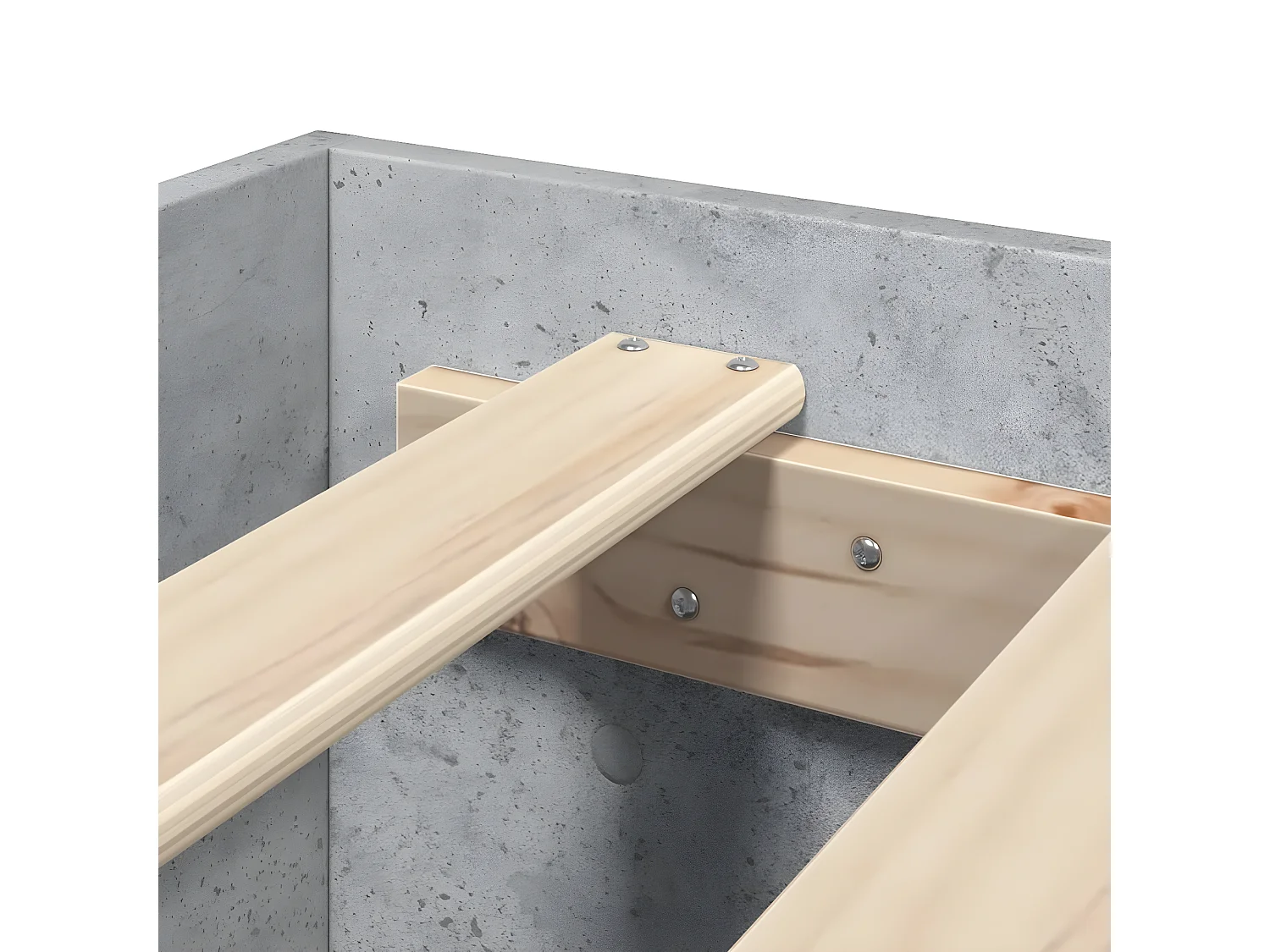 Cadre de lit gris béton 200x200 cm bois d'ingénierie