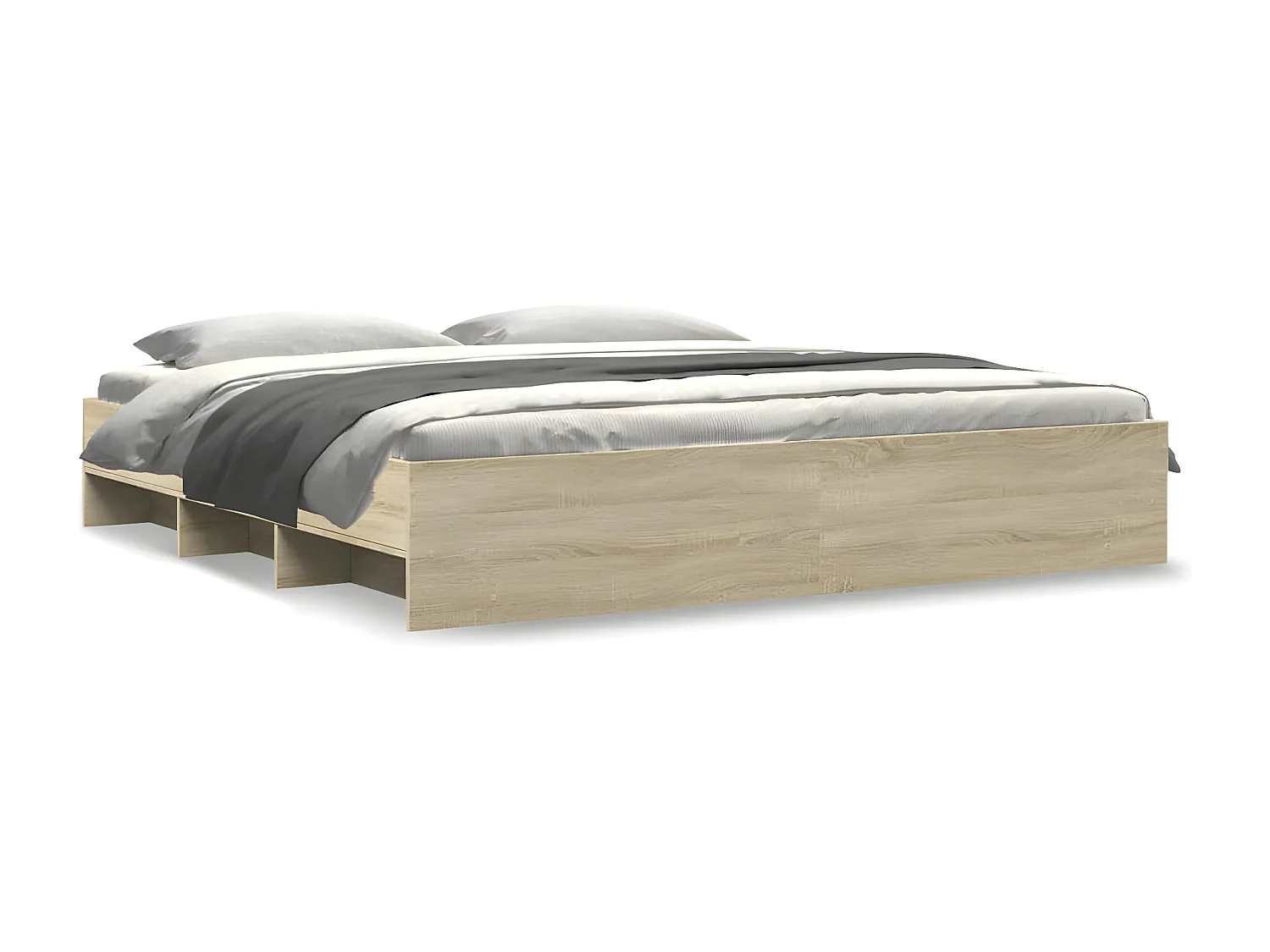 Estrutura de cama 180x200 cm derivados madeira carvalho sonoma