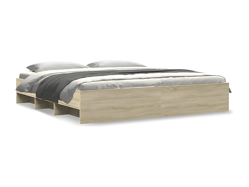 Cadre de lit chêne sonoma 180x200 cm bois d'ingénierie