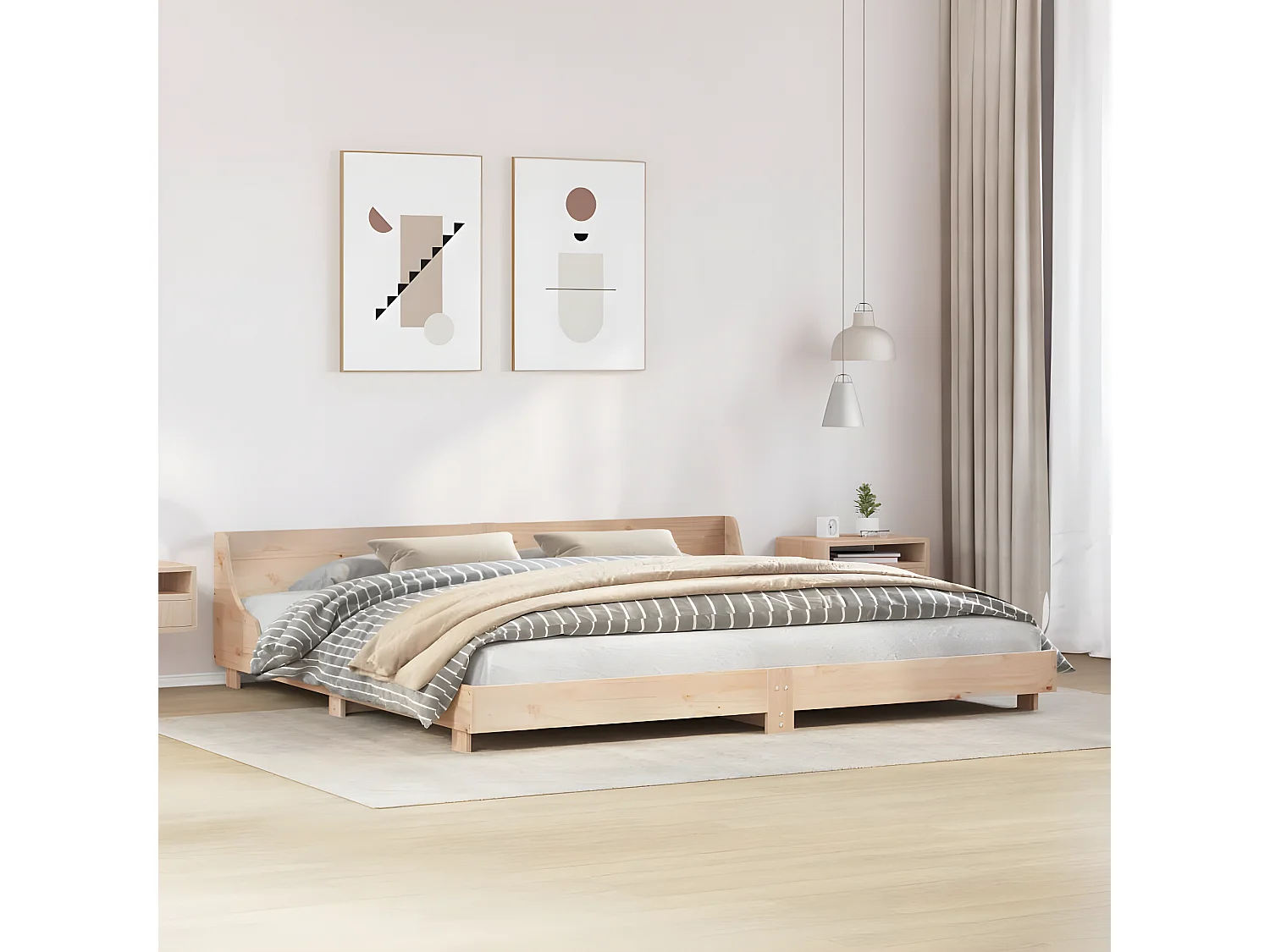 Cama sem colchão 180x200 cm madeira de pinho maciça