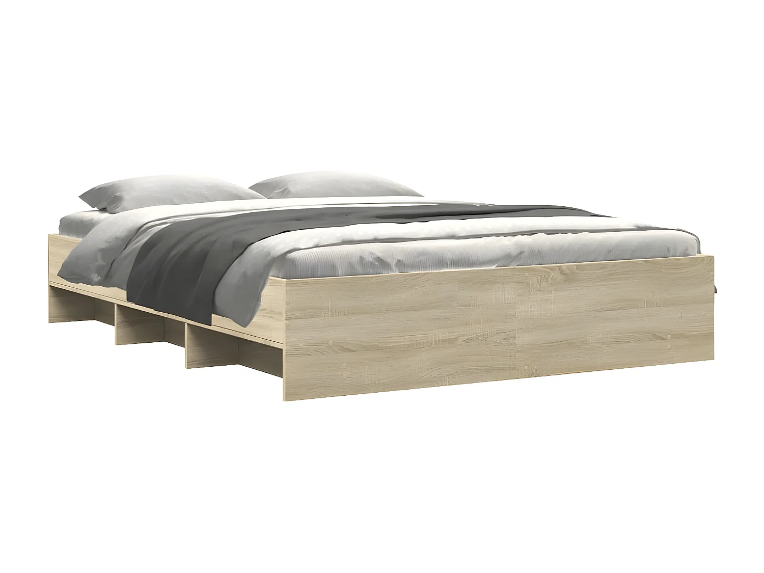 Estrutura de cama 160x200 cm derivados madeira carvalho sonoma