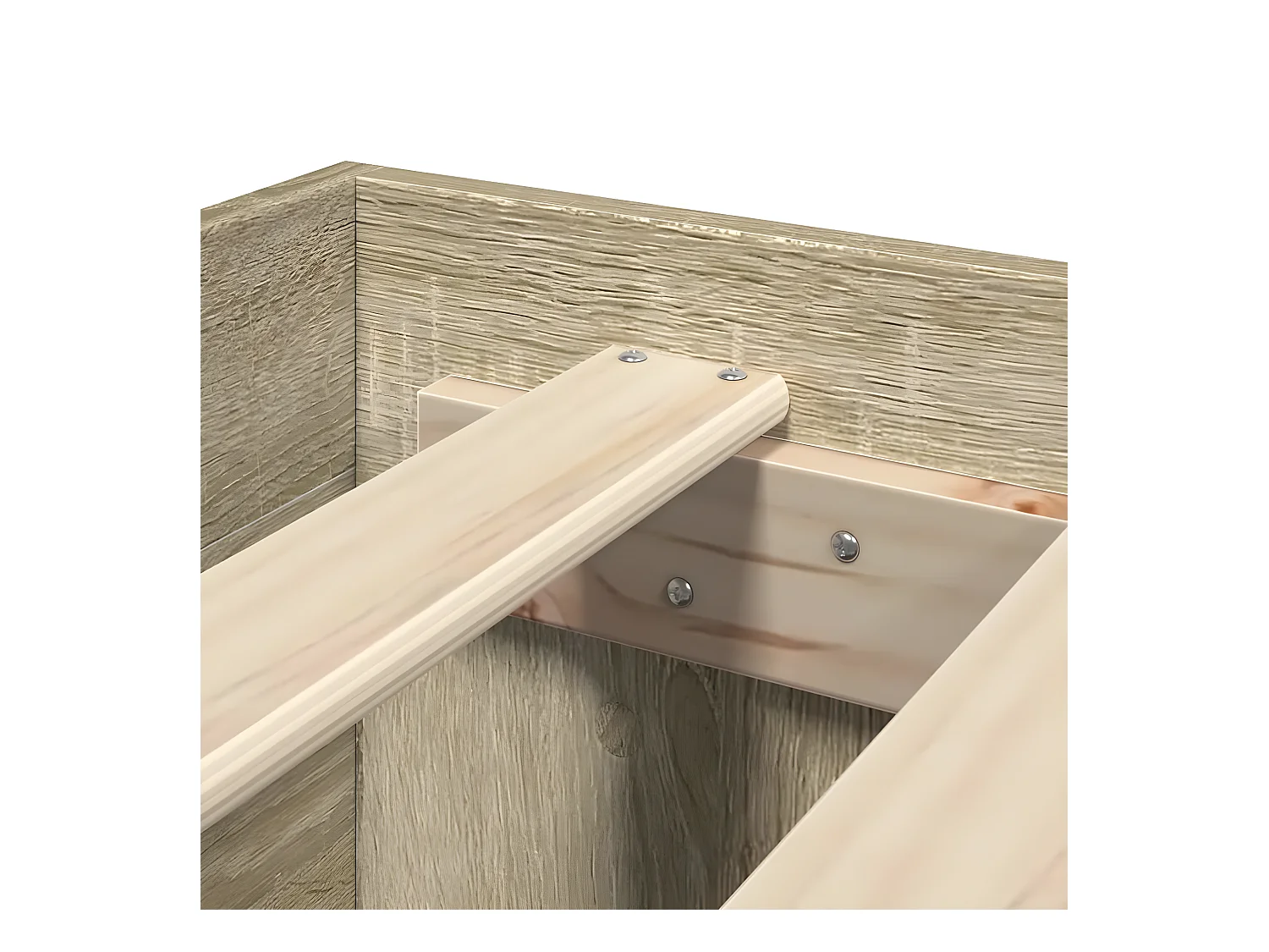 Estructura de cama madera de ingeniería roble Sonoma 200x200 cm