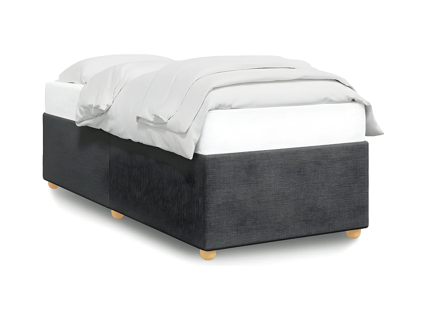 Estructura de cama de tela gris oscuro 80x200 cm