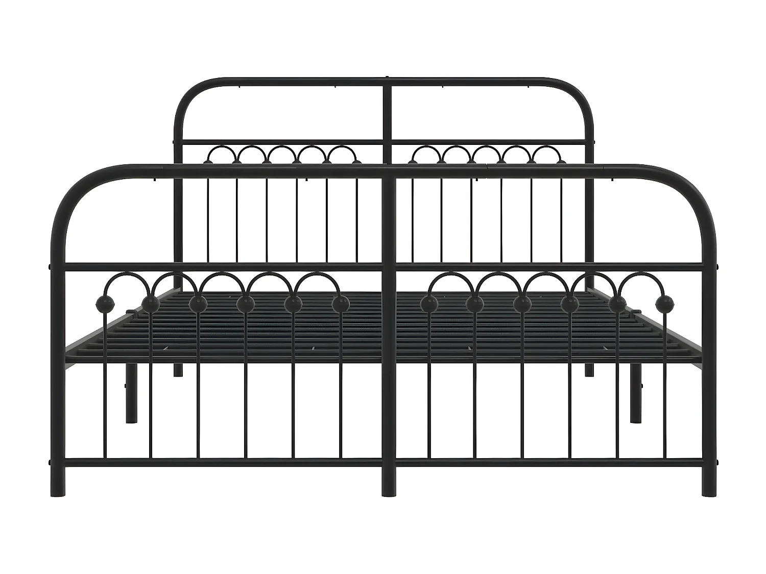 Estructura cama con cabecero y estribo metal negro 137x190 cm