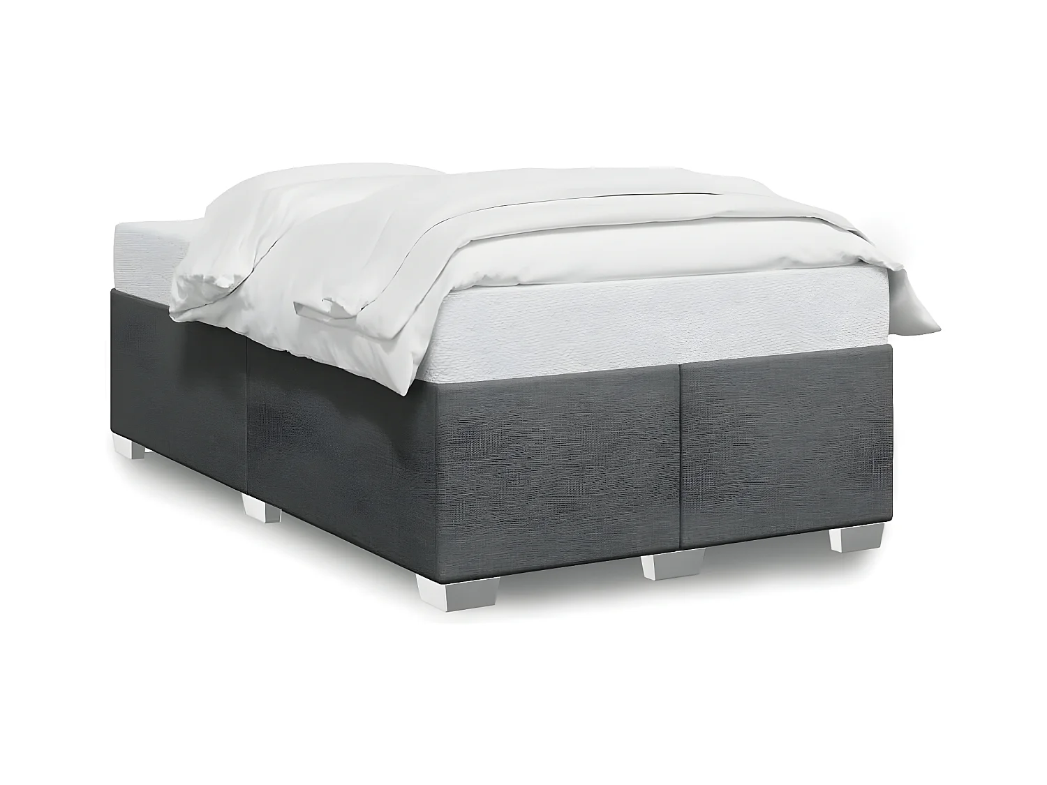 Estrutura de cama 120x200 cm tecido cinzento-escuro