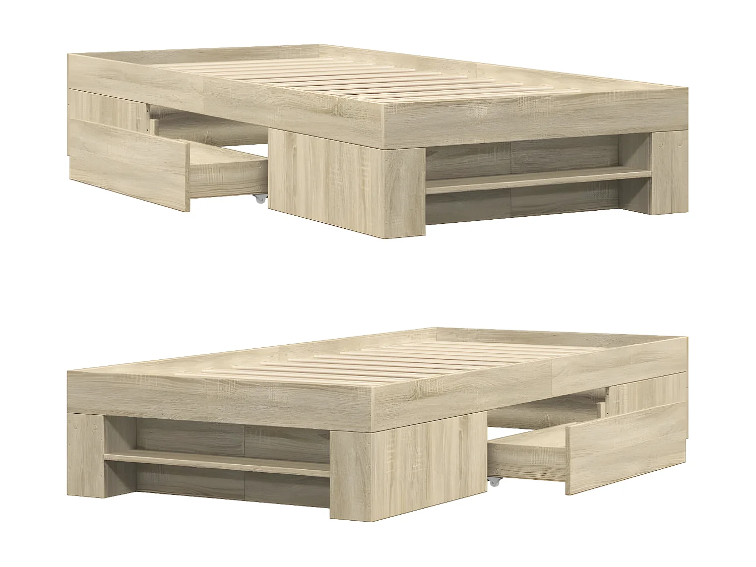 Estrutura de cama 90x190cm derivados de madeira carvalho sonoma