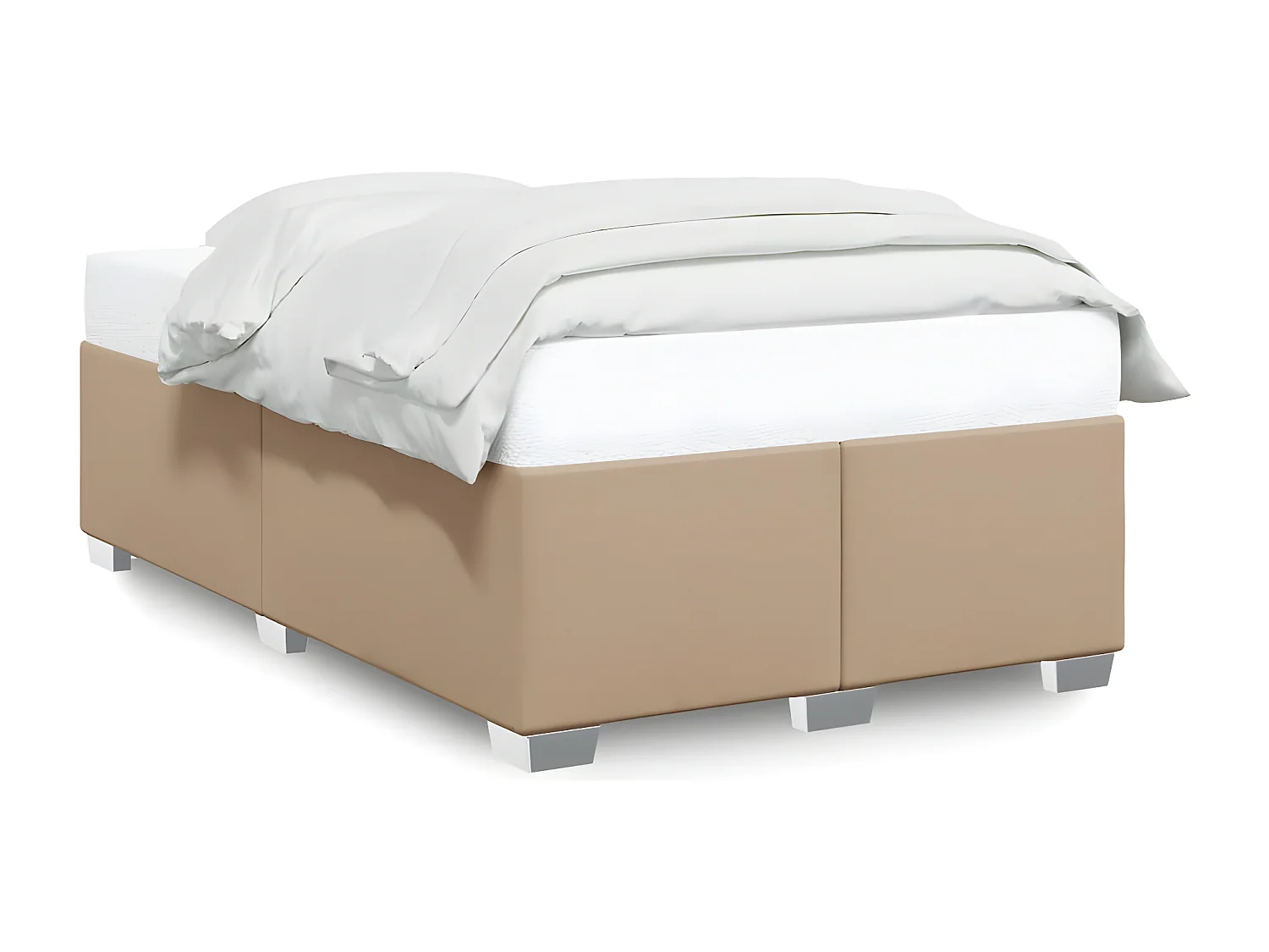 Estructura de cama cuero sintético color capuchino 120x190 cm