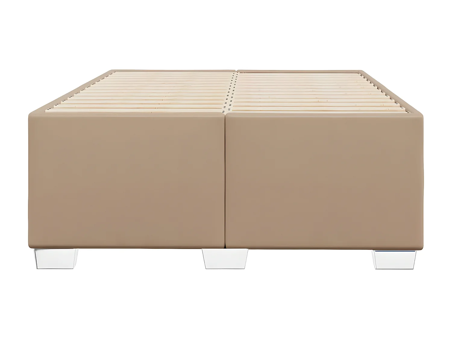 Estructura de cama cuero sintético color capuchino 120x190 cm