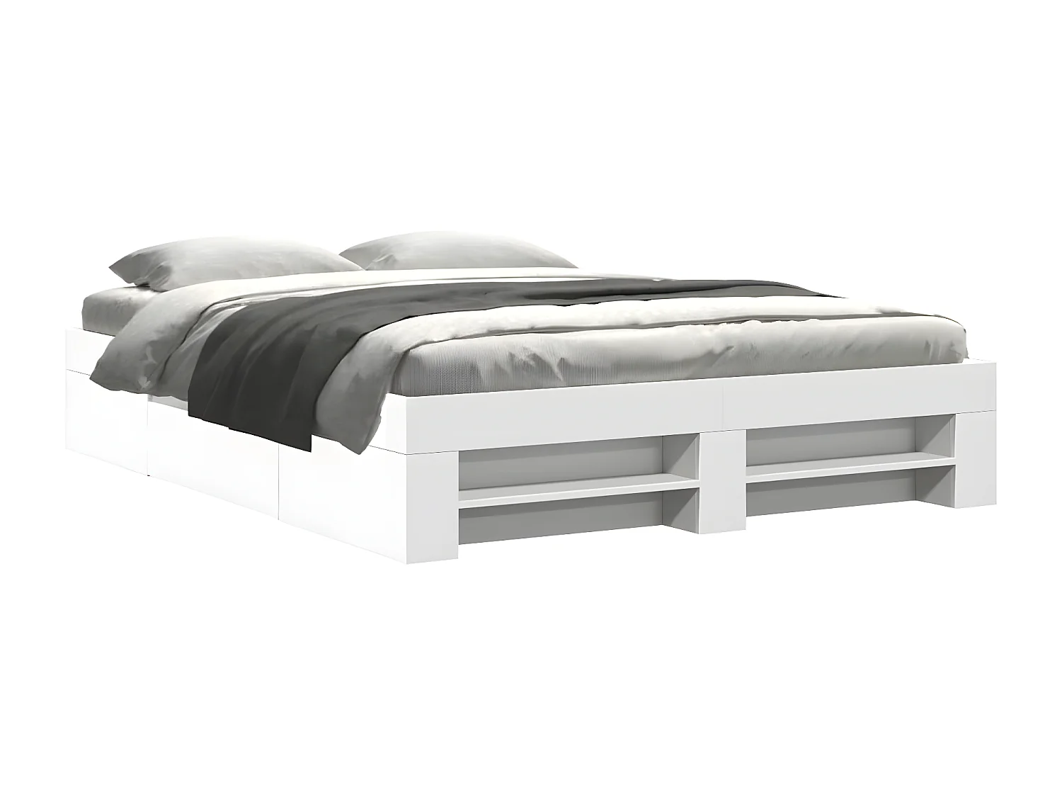 Estrutura de cama 160x200 cm derivados de madeira branco