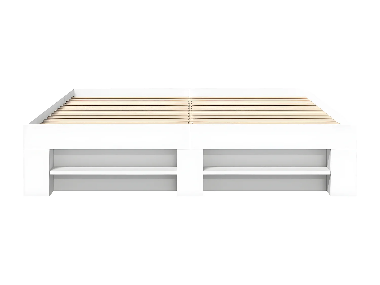 Estrutura de cama 160x200 cm derivados de madeira branco