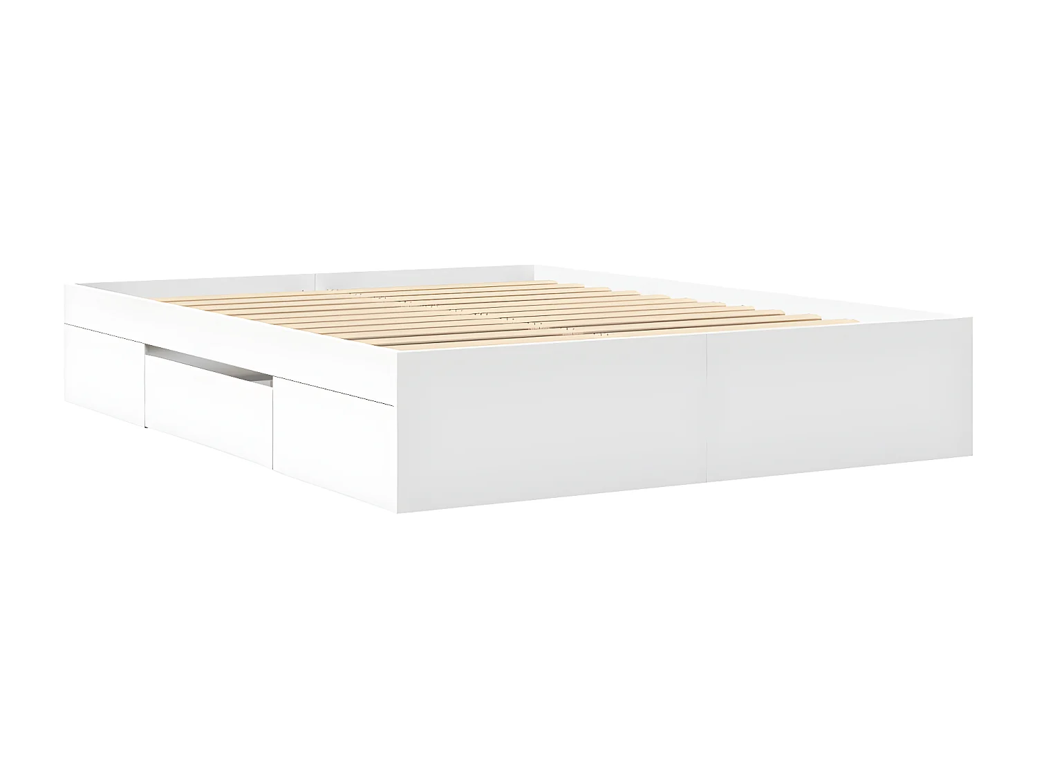 Estrutura de cama 160x200 cm derivados de madeira branco