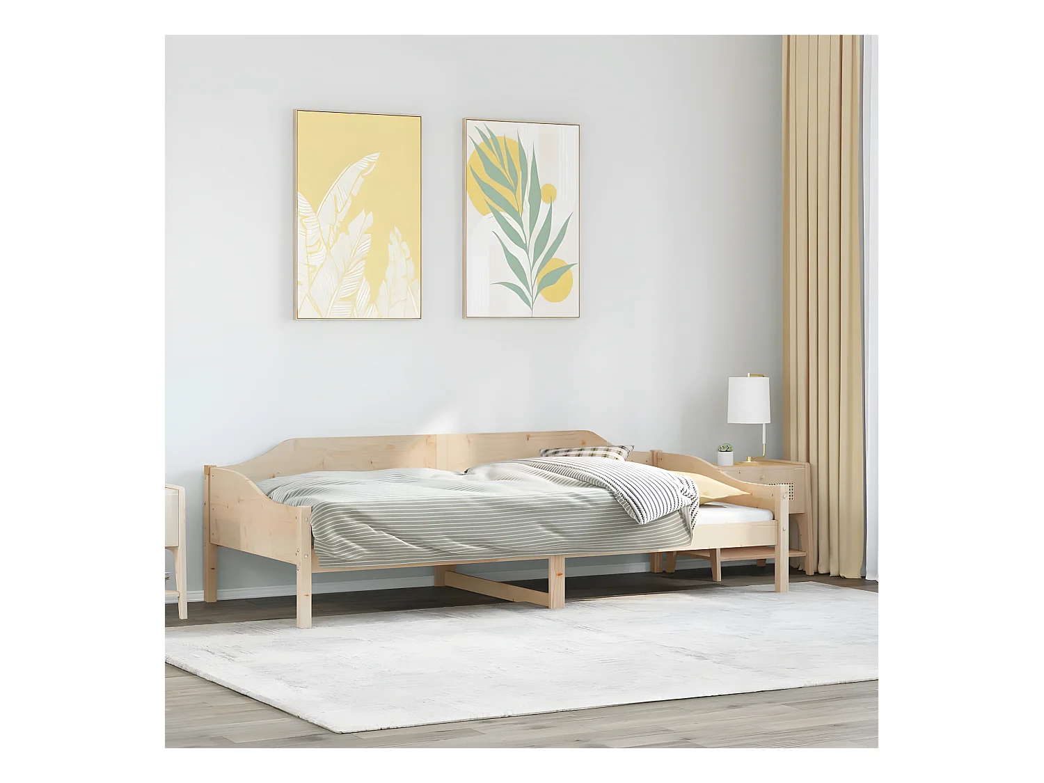 Cadre de lit sans matelas 90x200 cm bois de pin massif