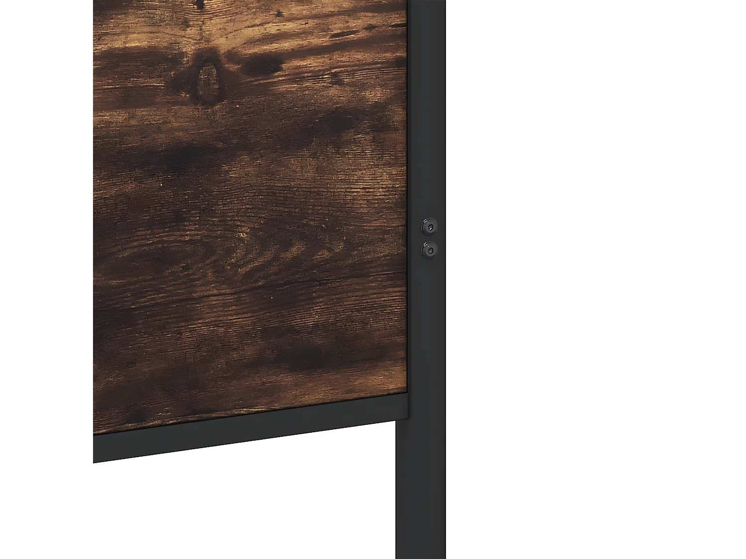 Cama con cabecero y pie de cama metal roble ahumado 90x190 cm