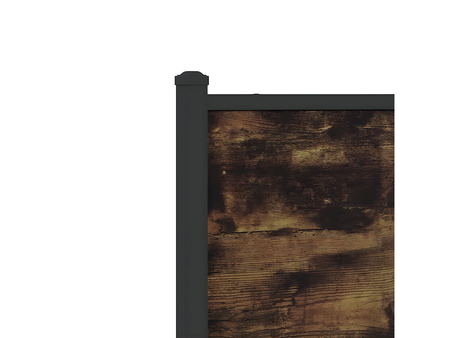 Cama con cabecero y pie de cama metal roble ahumado 90x190 cm