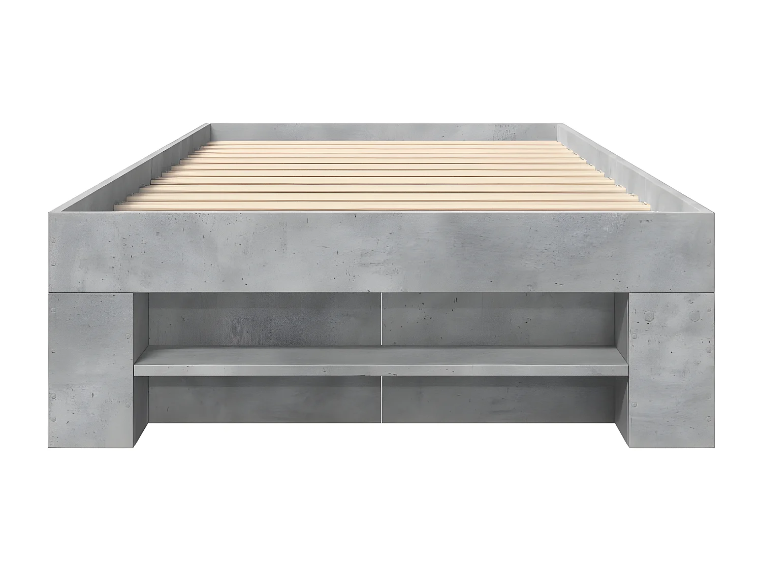 Cadre de lit gris béton 100x200 cm bois d'ingénierie