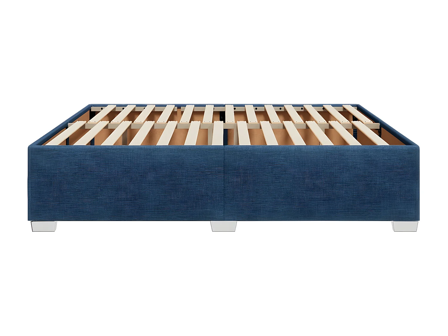 Estructura de cama de tela gris taupe azul 200x200 cm