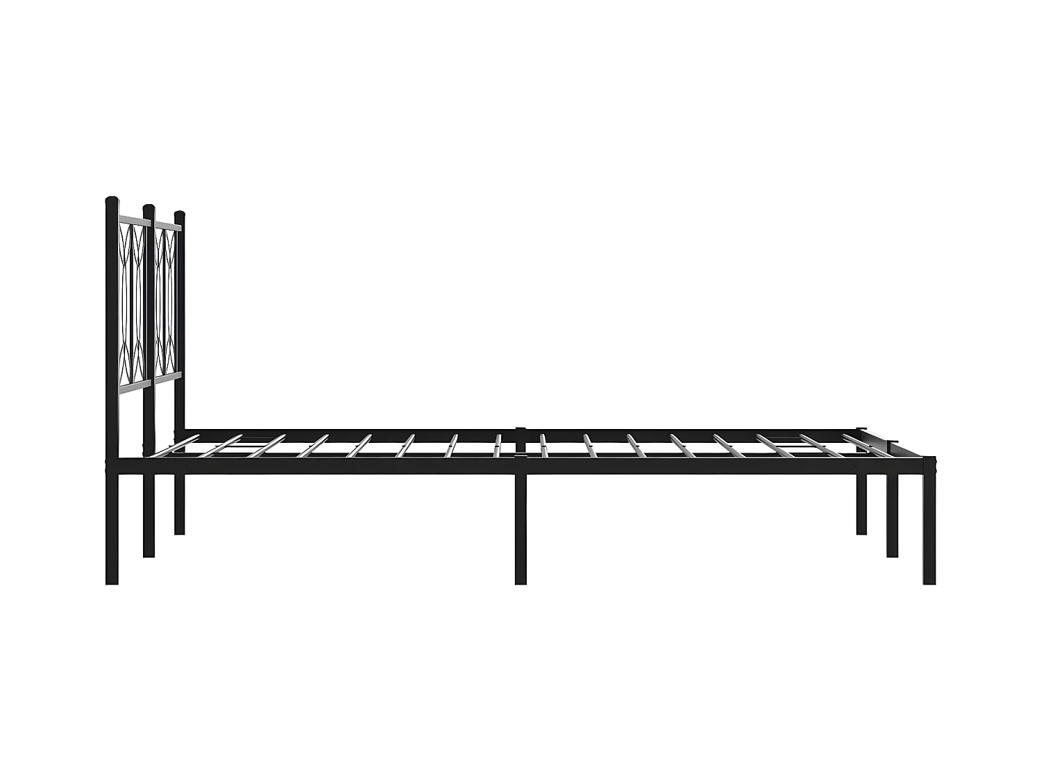 Estrutura de cama com cabeceira 120x190 cm metal preto