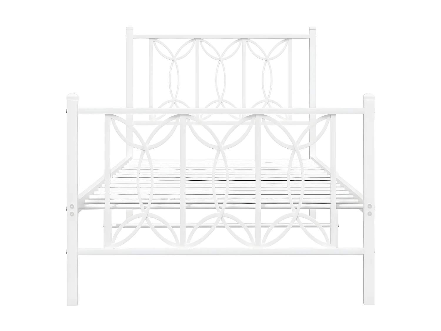 Estrutura de cama com cabeceira e pés 90x200 cm metal branco