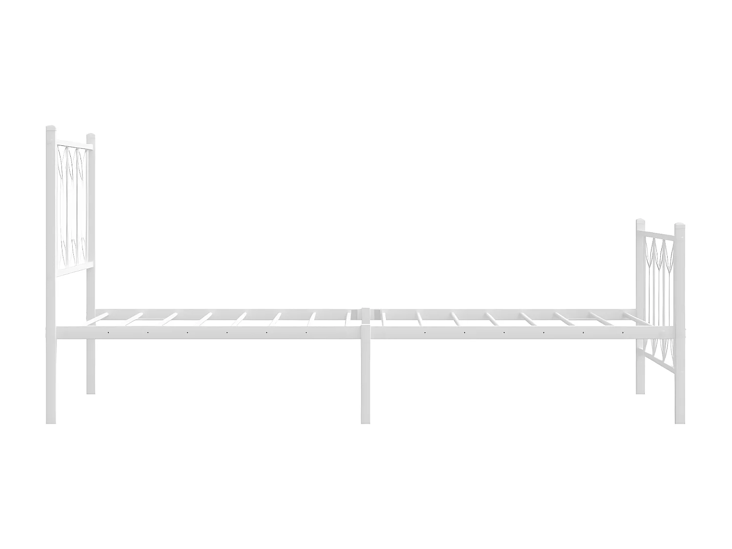 Estrutura de cama com cabeceira e pés 90x200 cm metal branco